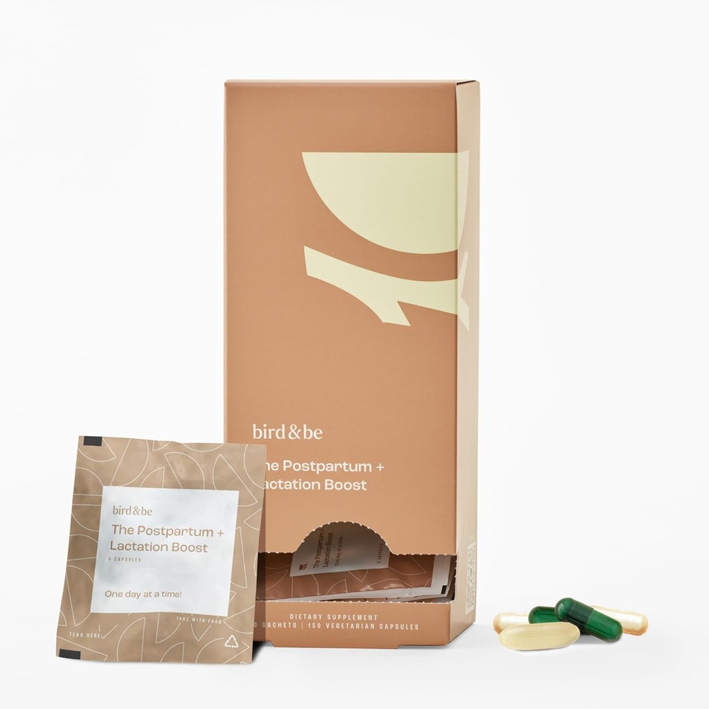 Popôrodné s laktačnou silou - vitamíny na podporu hormónov, zotavenie a dojenie na hruď/pečivo - zahŕňa DHA (Omega-3), železo, cholín, B12-30-dňová dodávka