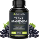 Trans Resveratrol Supplement 500mg Potent Anti Aging Formula, Výkonný antioxidant pre zdravie srdca a buniek, Mozog Booster Doplnky s Bioperine, 60 Vegan Caps