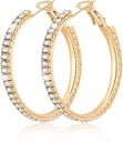 Veľký veľký 925 Sterling Silver Hoop náušnice pre ženy Pave Crystal 14k Platené zlaté obruče náušnice pre ženy tenké Sparkly Cubic Zirconia vyhlásenie Kamienky Jewelry Non Tarnish Hypoallergenic