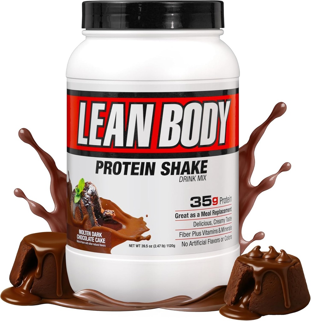 Labrada Lean Body Hi-Protein Náhradné jedlo Shake, Molten Dark Chocolate Cake BALENIE MÔŽE VÁRA