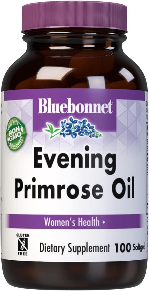 BlueBonnet Evening Primrose Oil Softgels, 500 mg, 100 Count (743715009189)