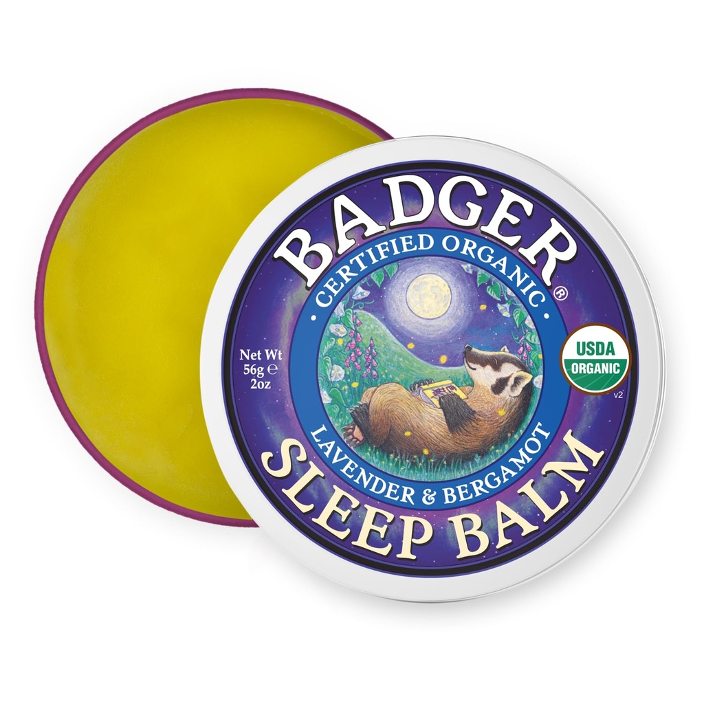 Jazvec - prírodný spánok Balm, Lavender & Bergamot, Relaxačný a upokojujúci balzam pre deti a dospelých, 2 oz