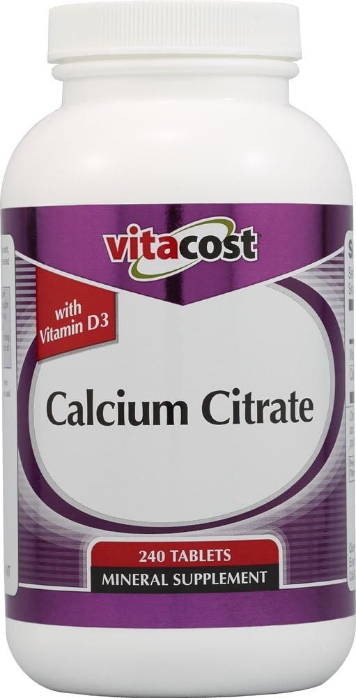 Vitacost citrát vápenatý s vitamínom D3-1000 mg na obsluhu - 240 tabliet