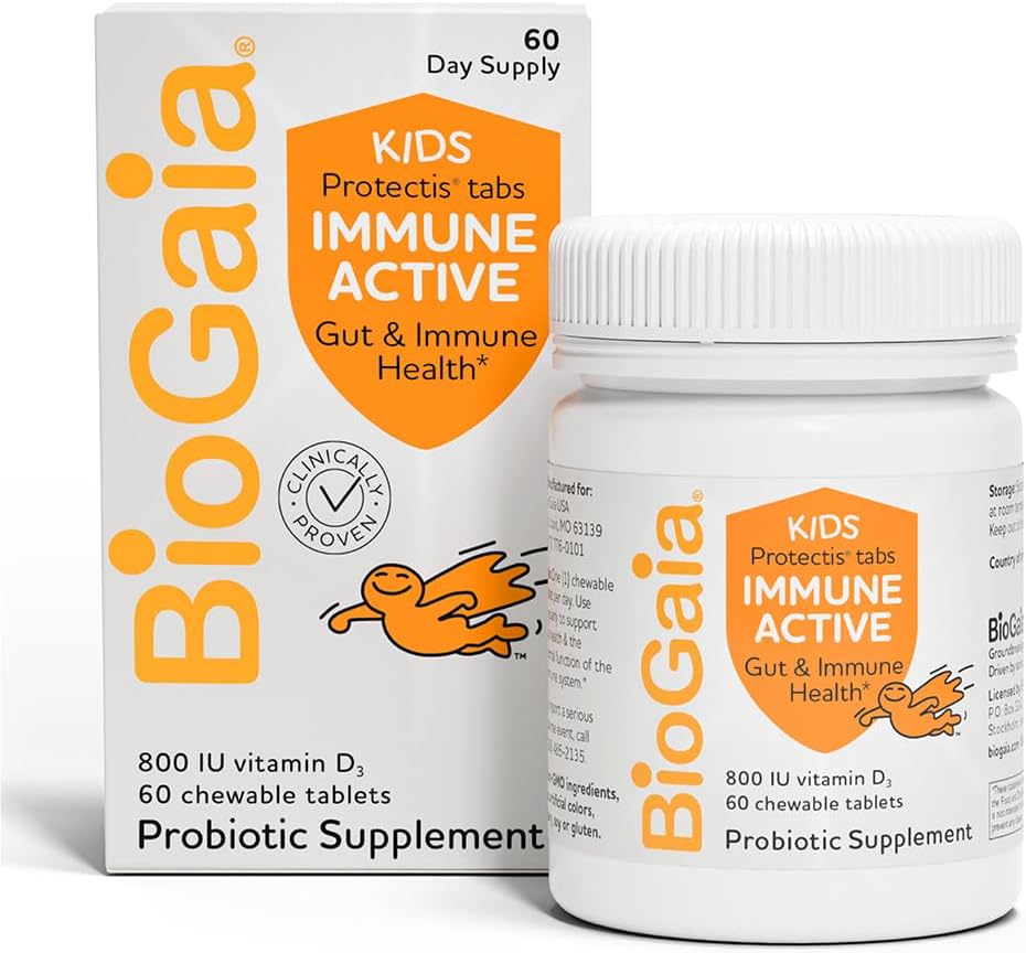 BioGaia Immune Active Kids: Probiotikum + Vitamín D pre tráviace a imunitné zdravie: