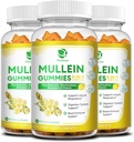 (3 balenia) 9 v 1 Mullein Gummies for Lung Cleanse & Detox, Extra Strength Mullein Leaf Extract w/Quercetin, Bromelain, Elderberry & Marshmallow for Respiration, Immune & Digestive, Vegan, 180 Počet