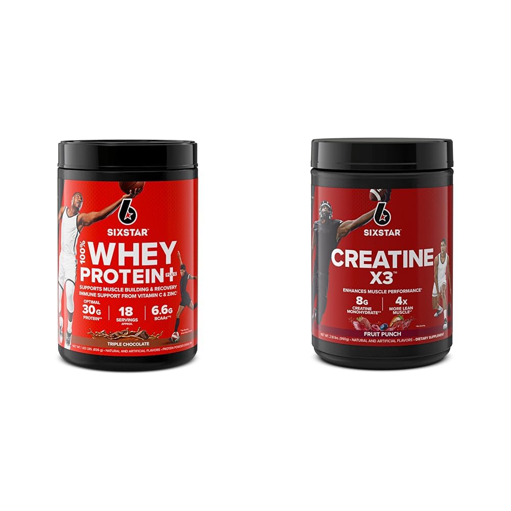 Six Star Elite Series 100% Srvátkový proteín Plus Triple Chocolate 1,8lbs US & Creatin Powder Creatin X3 