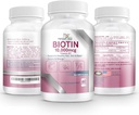 Biotin 10 000 MCG Kapsule Rast vlasov pre ženy a mužov - Vitamín B7 tabletky - Vysoká potencia doplnok pre zdravé nechty a vlasy Transplantácia