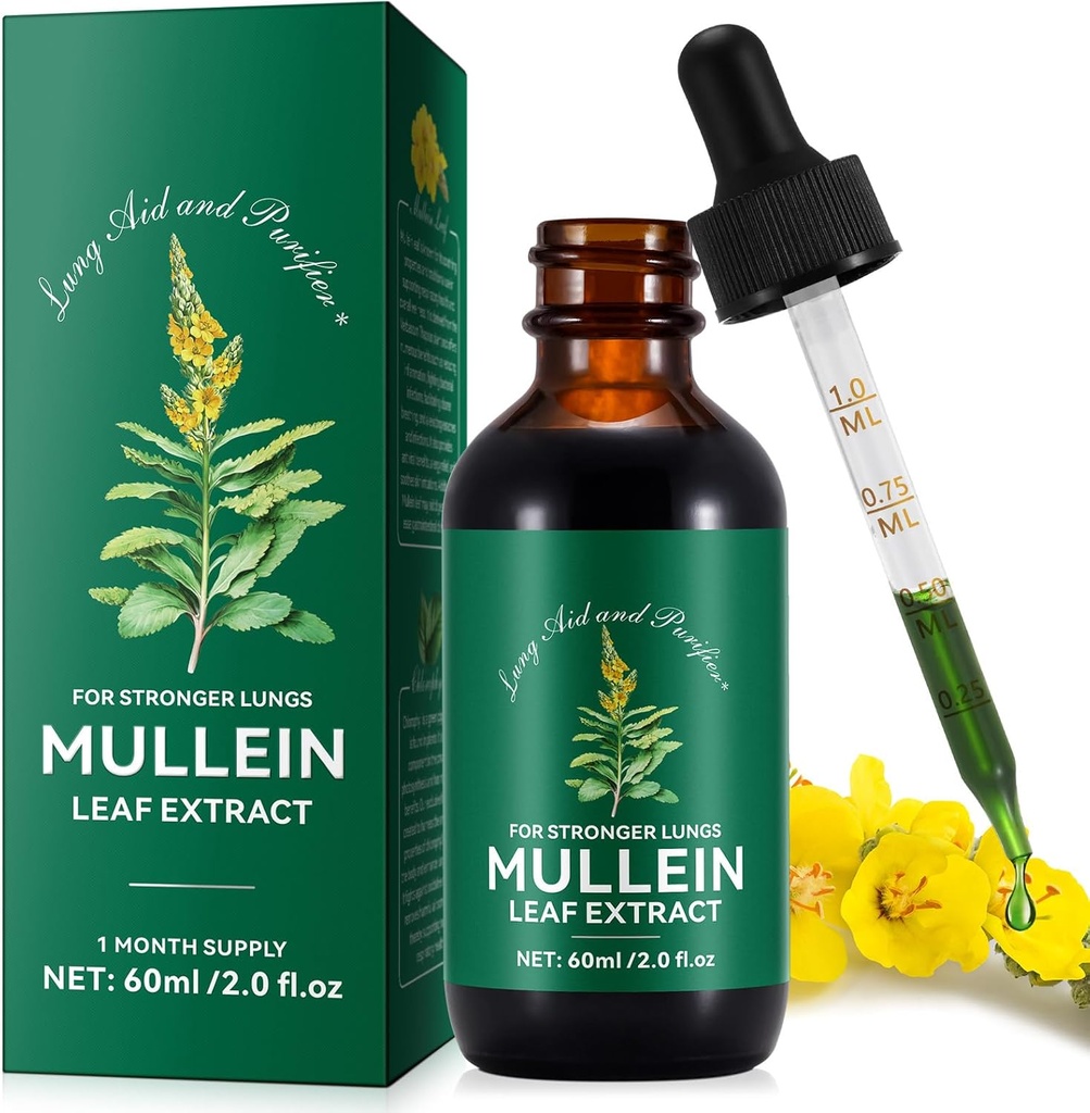 Mullein kvapky pre pľúca, Mullein Leaf Tincture kvapky 