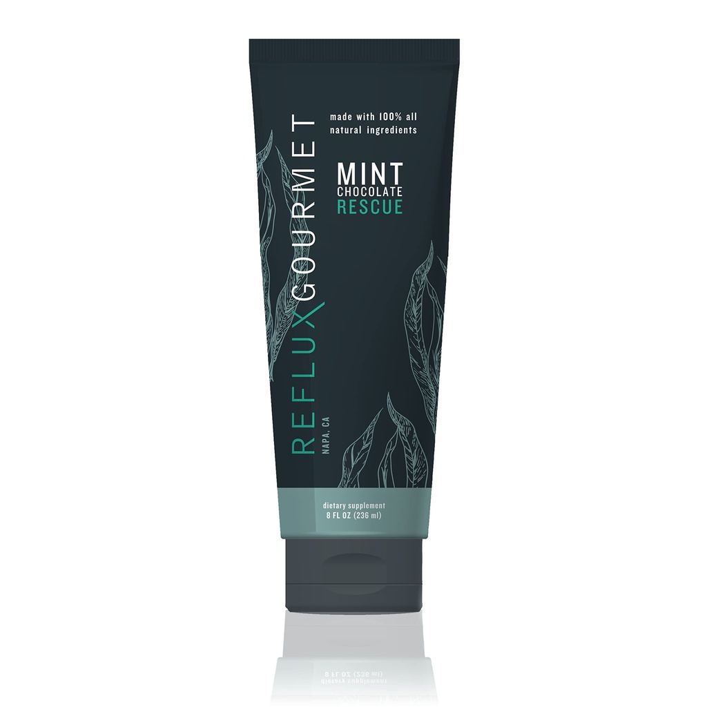 REFLUX GOURMET - Mätová čokoláda Rescue All-Natural Alginate Therapy, Acid Reflux, GERD, LPR, Pálenie záhy, vyrobené zo všetkých prírodných zložiek považovaných za bezpečné pre deti a tehotné ženy