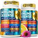 12 v 1 Premium Imunitná obrana Vitamíny - Imunitný doplnok w/Vitamin D3 5000 IU Vitamín С 1000mg Zinс 50mg - Luxe Choice for Premium Immune Suplement - with Echinacea Elderber and Ginger - 120 Caps