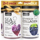 Kolagén a morské machy Gummy Bundle - Kolagénové Peptidy, Írske morské machy, Biotin, Keratín, Bladderwrack - Gumový doplnok pre imunitu, detox, zdravé vlasy, koža a nechty - pre mužov a ženy