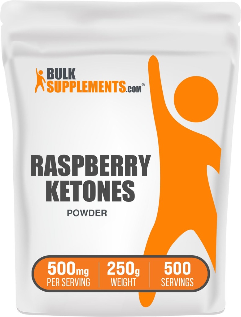 BulkSupplementments.com Malinová Ketones Powder - Malinová Ketones Supplement, Antioxidant Zdroj - pre podporu energie, Gluten Free, 500mg per Serving, 250g (8.8 oz) (Pack of 1)