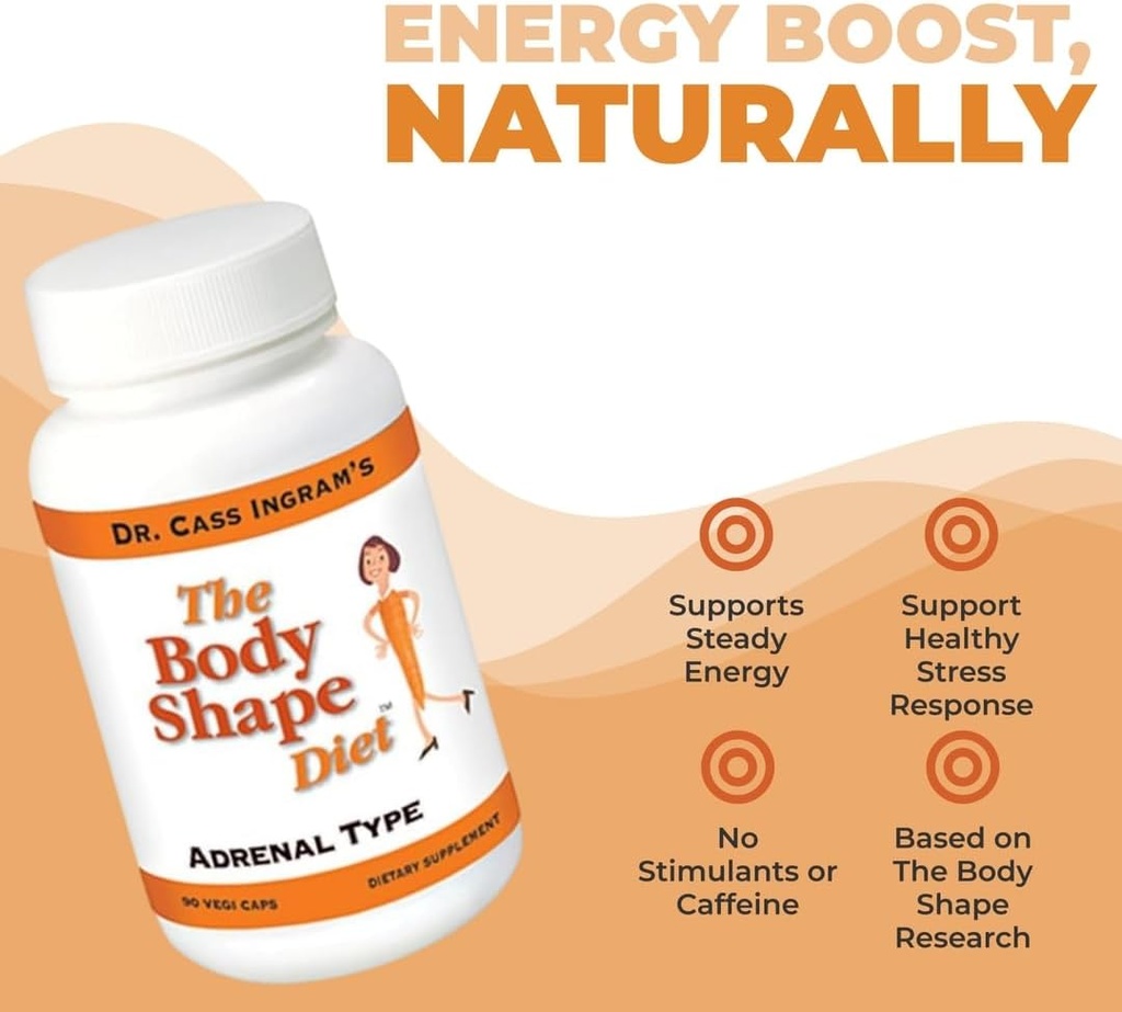 Dr. Cass Ingram Premium Adrenal Support Formula - Natural Energy & Stres Support with Wild Mediterranean Herbs, Royal Jelly & Glandular Complex - 90 Kapsule