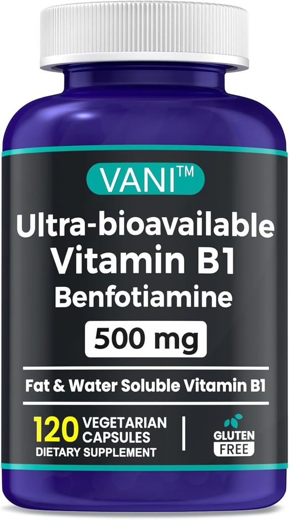 2 v 1 vylepšená formula: vitamín B1 s benfotiamínom 500 mg, Fat Rozpustný doplnok vitamínu B-1, 500 mg - 120 kapsúl (1)