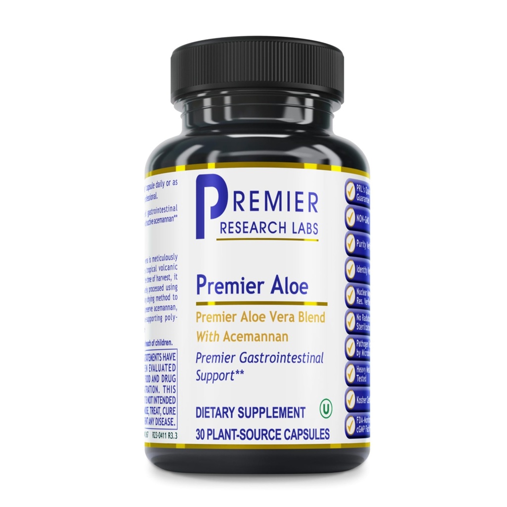 Premier Research Labs Premier Aloe - Aloe Vera Kapsule, Aloe Vera Supplement, Acemannan, Aloe Pills pre Digestive Health & Immune Support, Aloe Gel Extract Caps - 30 Vegetariánske kapsule