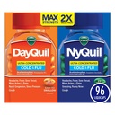 Vicks DayQuil & NyQuil Ultra Concentrated Liquicaps Co-Pack, Cold & Flu Medicine, Výkonný multi-Symptom Day-time & NyQuil Relief for Bolesť hlavy, Fever, Sore Throat, Minor Aches & Pays, & Cough, 96ct