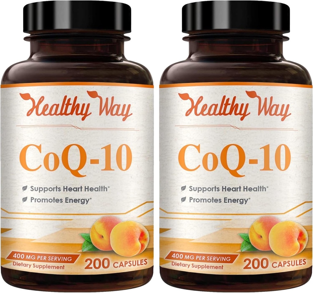 Koenzým Q10 400mg CoQ10 Supplement - Once Daily Coq 10 400mg Powder Capsules for Healthy Heart Antioxidant and Energy Support - Non-GMO Quick Absorbtion Ubichinón Q10 Coenzým (200 Servings)