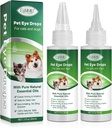 Očné kvapky pre psy a mačky, Jemné Formulované psie kvapky, Flush & Soothe Očné podráždenie podporuje oči Relief Eye Eye Eye Cleaner, - Pet Eye Gentle Care Supplement Cats Drops for Eyes - 4.04 fl oz
