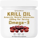 Olej z pancierovky antarktickej, bohatý na Omega-3s EPA, DHA a astaxantín, 1000mg na porciu, doplnok pre srdce a imunitu, 300 Soft-Gels