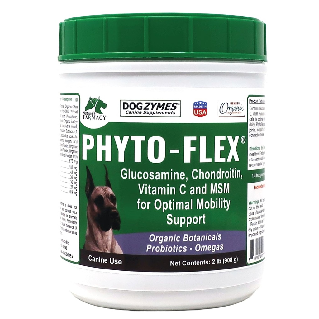 Dogzymes Phyto Flex - Glukozamín, chondroitín, MSM a kyselina hyalurónová... (2 libra)