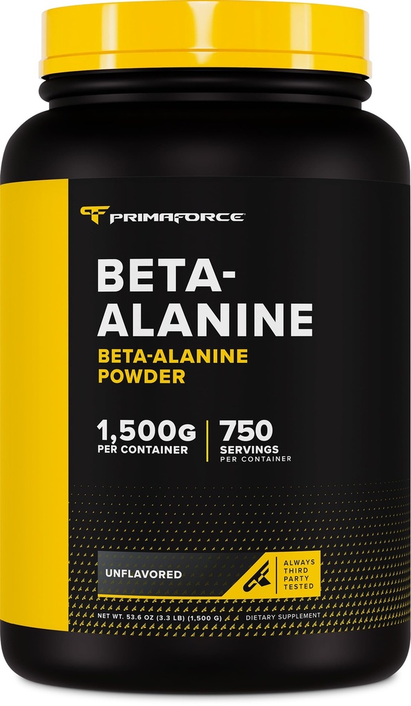 Primaforce Beta Alanine Powder, Unflavred, 1,5 kg - bezlepkové, Non-GMO doplnok pre mužov a ženy