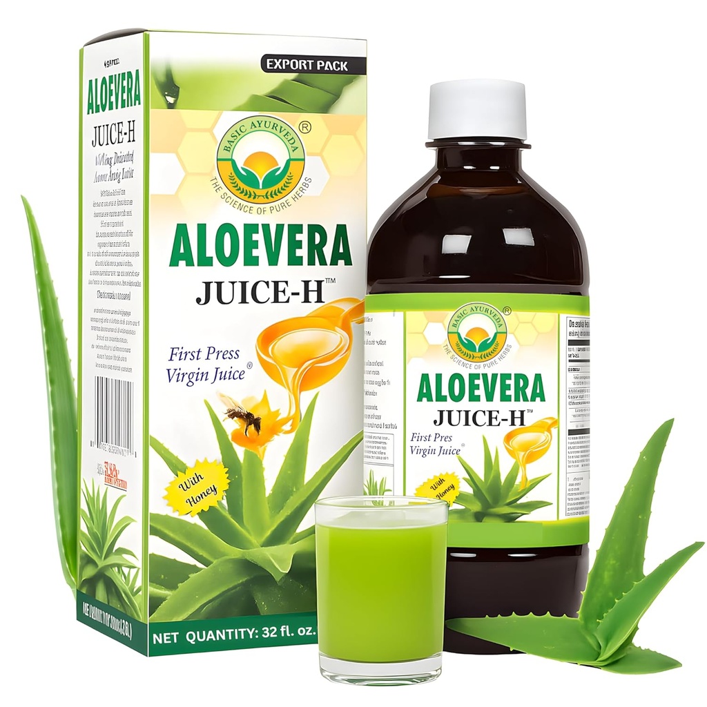 BASIC AYURVEDA Aloe Vera Juice s medom 32.46 Fl Oz (960ml) 