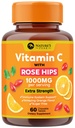 Vitamín C 1000mg Žuvacie doplnky - Extra sila Imunitná podpora Vitamín C Dietetický doplnok s Rose HIPS, Prírodné vitamínC Antioxidant podpora, prírodné, Vegan, Orange Flavor - 60 tabliet