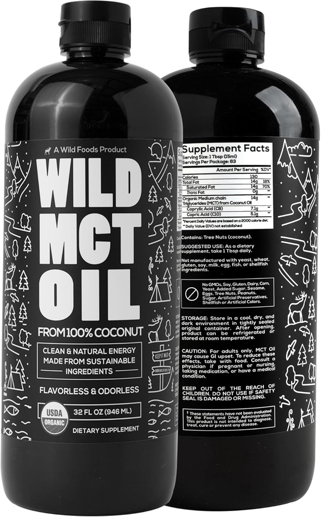 Wild MCT Oil Organic Coconut  Olej pre energiu a kognitívnu podporu 