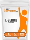 BulkSupplementments.com L-serin Powder - Serine Supplement, Amino Acid Powder - Unflavred & Gluten Free, 2g per Serving, 1kg (Pack of 5) (11 lbs)