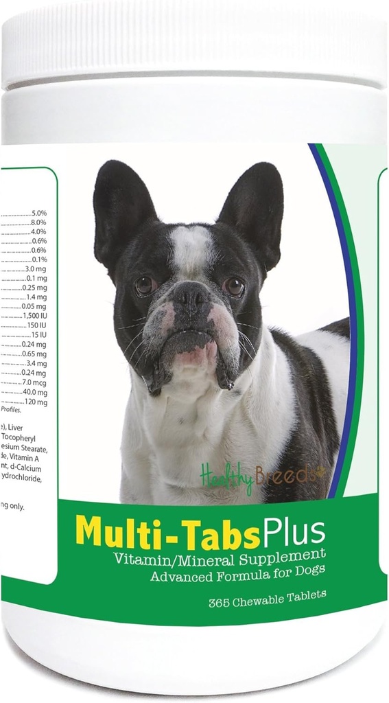 Zdravé plemená Francúzsky Bulldog Multi-Tabs Plus Žuvacie tablety 365 Počet