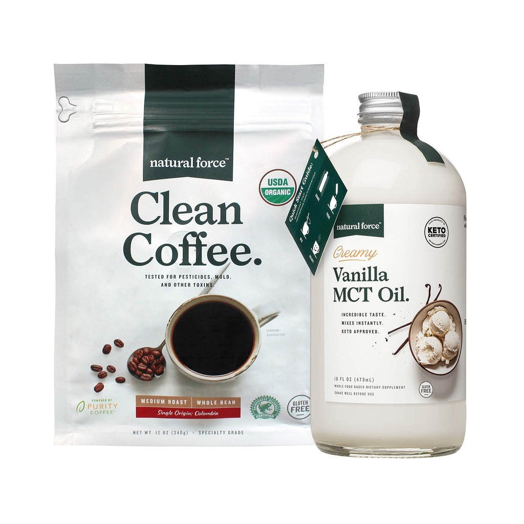 Organic Force Clean Coffee + Krémový Vanilla MCT Oil Bundle 
