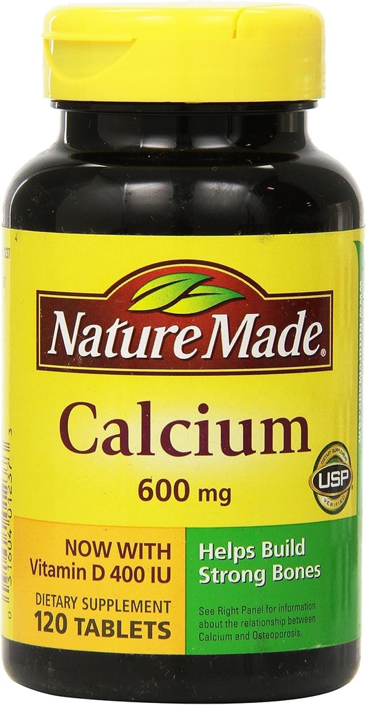 Príroda Vápnik 600 mg s vitamínom D3 pre imunitnú podporu, tablety, 60 gróf, pomáha podporovať kostnú silu (Stock of 3)