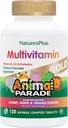 NaturesPlus Animal Parade Gold Detský multivitamín - rozmanité Cherry, Orange & Grape flavors - 120 Žuvacie tablety pre zvieratá, balenie 3 - Vegan, bez lepku - 180 Celkové služby