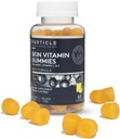 Časticové kožné vitamíny Gummies, Gluten Free Daily Supplement for Healthy Skin Support, Pánske doplnky vyrobené s vitamínom C, kolagén, biotín a zinok, citrónová príchuť, 60 Gummies, 1 mesiac dodávky