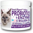Total DigestTM Feline Probiotiká a enzýmy, všetko-prírodné trávenie systém diétny doplnok Formula pre mačky (120 Servis)