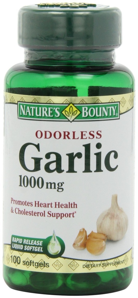 Prírodné Bounty cesnak extrakt 1000 mg, 100 Rýchle vydanie Softgels (Pack of 6)