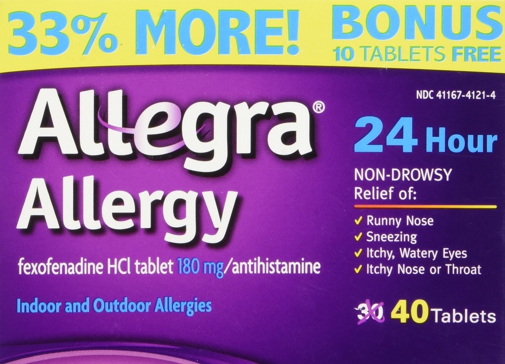 Allegra Alergia 40 tabliet (Bonus Pack - 33% Viac) 24 hodinová ochrana - Non Drowsy