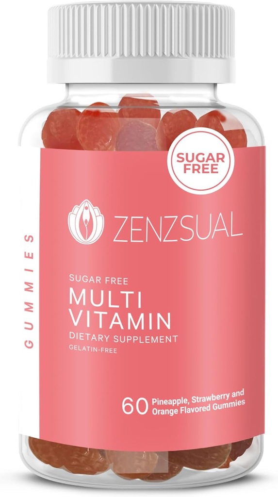 ZENZSUAL Multivitamin Gummies – Adult Dietary Supplement with Vitamin C, Biotin, Zinc - Tasty, Sugar-Free, Gelatin-Free Immune Support Gummies for Daily Wellness (60 Flavored Gummies)
