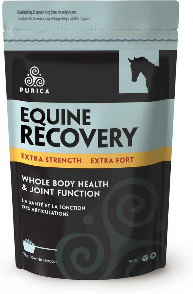 PURICA Equine Kyselina hyalurónová - Konská Spoločná podporná doplnok s glukozamínom, MSM prášok, betaín, horčík, vitamín C a E - zelený čaj a hroznové semená extrakt - Konské dodávky a liečby
