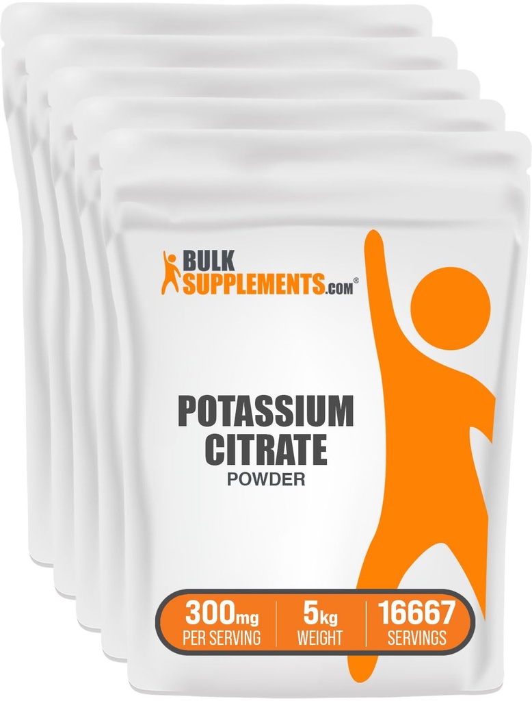 BulkSupplementments.com Dusičnan draselný prášok - pre hydratáciu podporu, Minerálne doplnky, Draslík 99 mg - bezlepok, 300 mg na obsluhu, 1 kg (2,2 lbs) (Stock of 5)