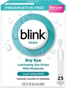 Blink Tears Mazanie očné kvapky Mierne moderné suché oko, 25 Počet - 0,01 oz (4 balenia)
