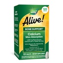 Príroda žije! Vápnik Max Absorpcia, Bone Support*, Rastlinný zdroj Vápnik, Vitamín D3 & K2, Horčík, 120 tabliet (Backaging May Vary)