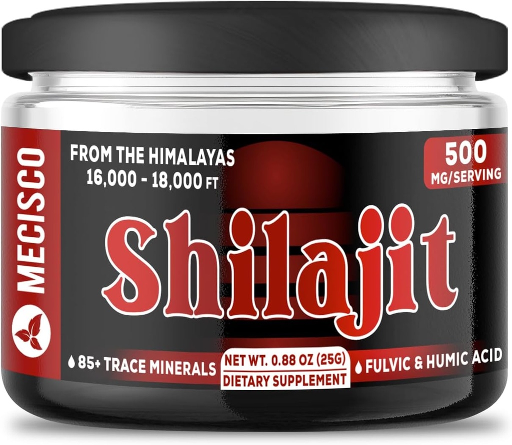 25g Shilajit Pure Himalayan Organic - Shilajit Resin obsahuje prírodné Fulvicu, kyselinu Humidovú & 85+ Stopové minerály - Podpora pre výrobu energie, zdravie mozgu, imunitný systém a telesnú rovnováhu