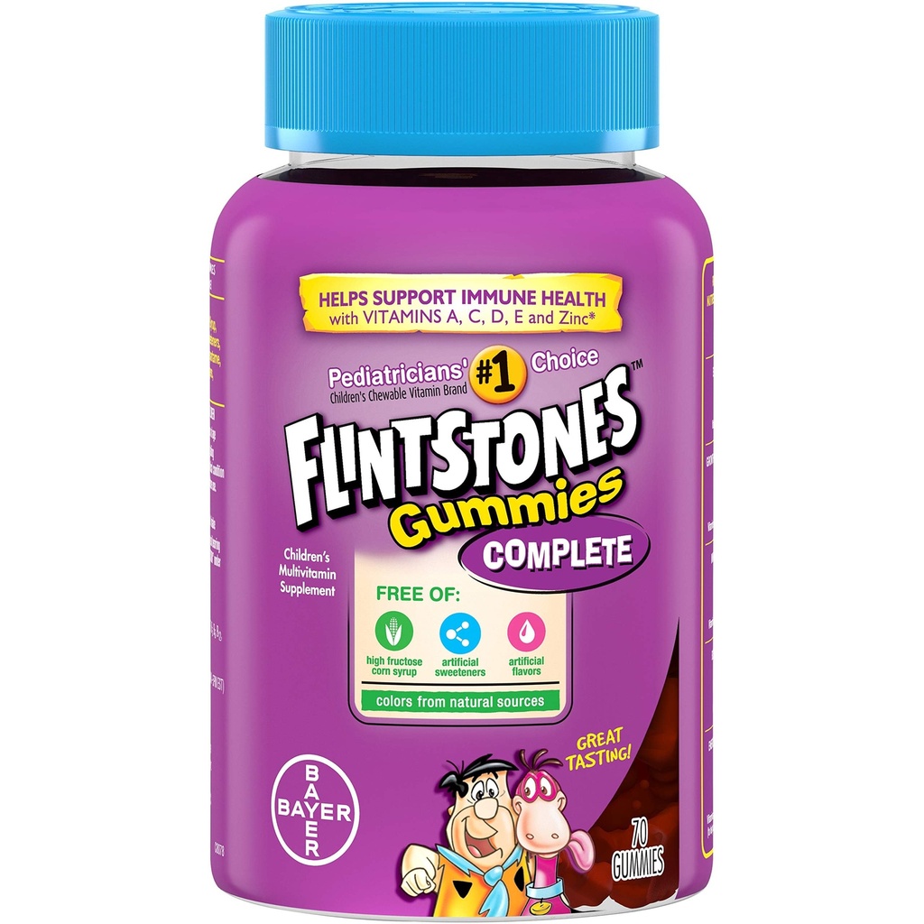 Flintstones Detské kompletné multivitamínové guličky, 70 grófov