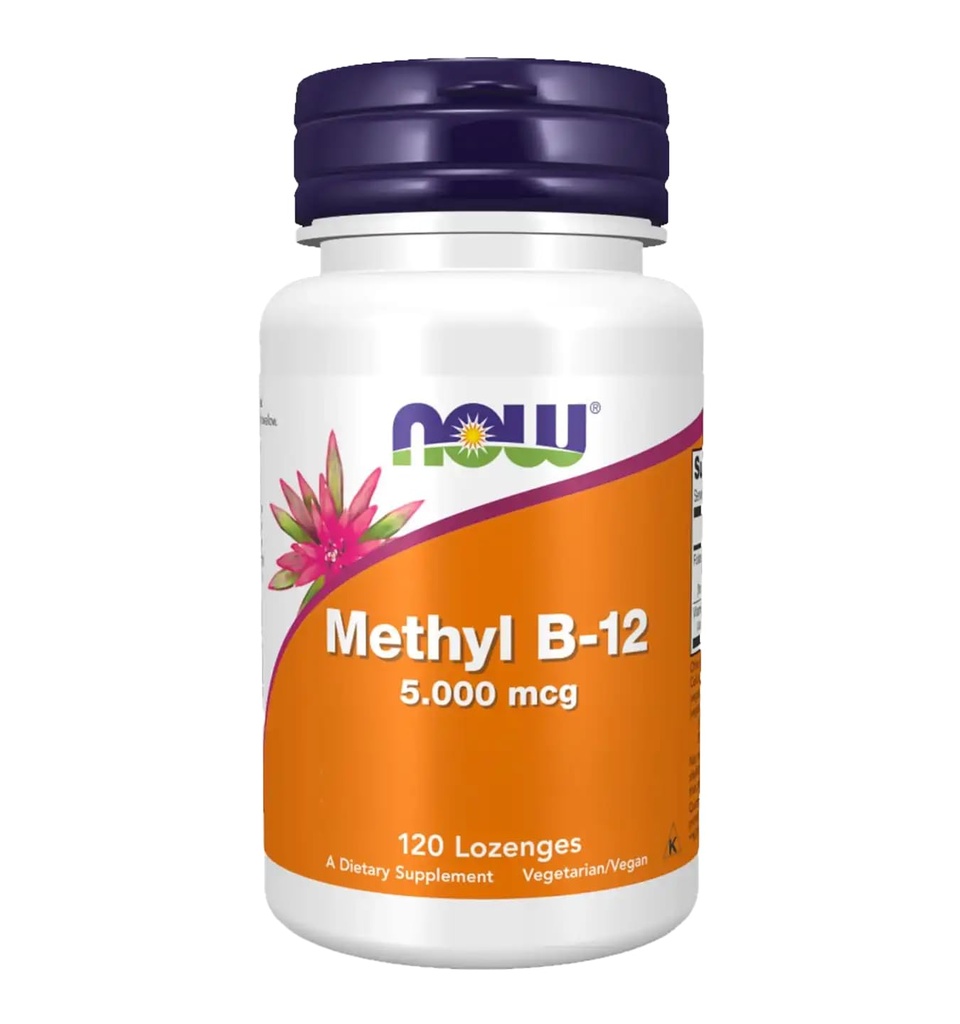 TERAZ Potraviny Metyl B12 - Metylkobalamín Plus kyselina listová - 5,000 MCG (120 Lozenges)