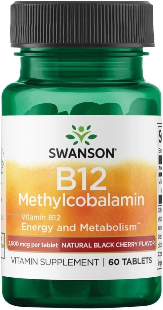 Swanson Metylkobalamín Vysoká absorpcia Vitamín B-12 2,5 Milligrams 60 Tablety
