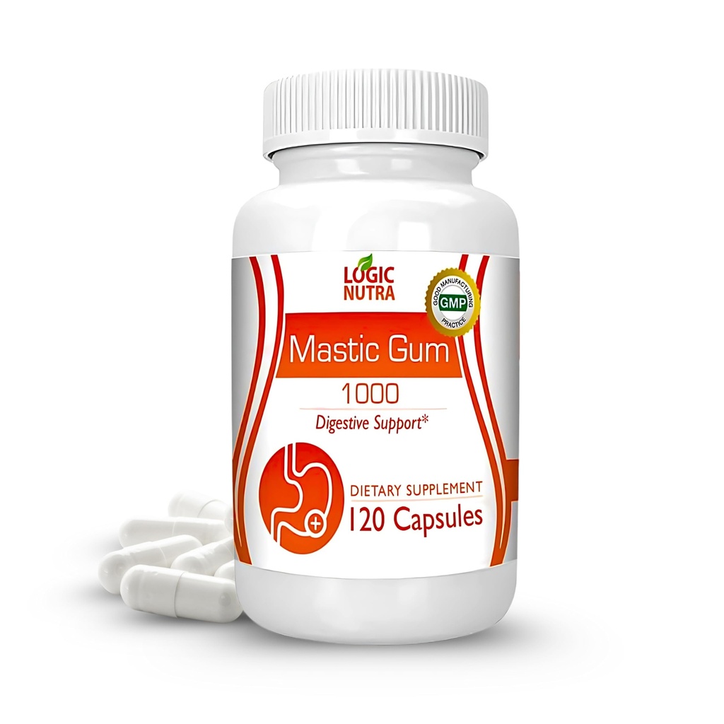 Premium Mastic Gum Kapsule - Natural Gastrointestinal Suplement, 1000mg per Serving - 120 Kapsule (1 fľaša)