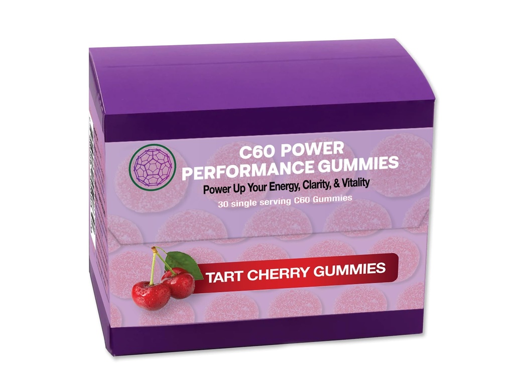 C60 Power C60 Gummies - Natural Wellness Support for Men & Women, 99,99% Pure Sublimated Carbon Fullerenes, Promotes Energy, Mental Clarity, & Stamina - 30 Count