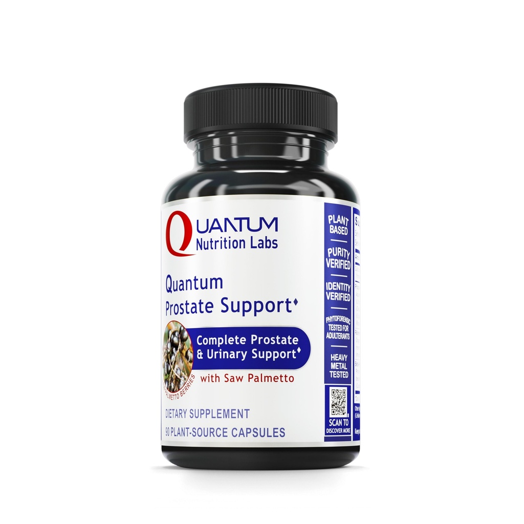 Quantum Nutrition Labs Prostate Support - Prostate Doplnky pre mužov, Prostate Health Formule, Natural Supplement with Organic Saw Palmetto - 90 Vegetariánske kapsule