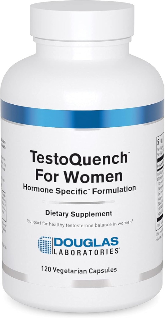 Douglas Laboratories TestoQuench for Women - Memory, Skin, Hair & Heart Health Supplement* - With Saw Palmetto, Holy Basil & Fenikel Seed - 120 Vegetariánske kapsule